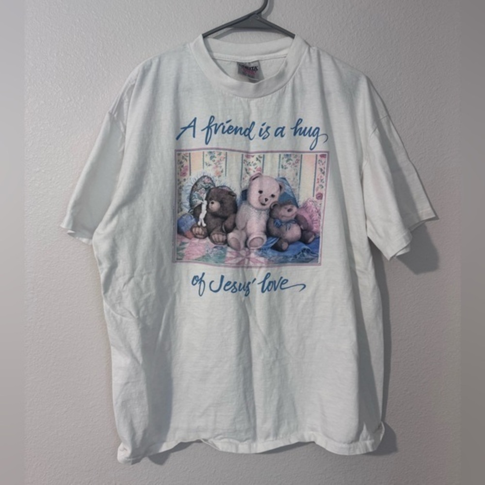 Vintage Jesus Teddy Bear T Shirt XXL
